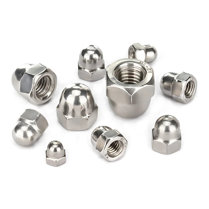 Xpcs Hexagon Acorn Nut 304 Stainless Steel Crown Hex Nut M3M4M5M6M8M10M12M14M16M18 Decorative Cover Dome Cap Blind Nut DIN1587