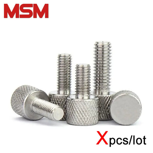 Xpcs Knurled Round Flat Thumb Screws 304 Stainless Steel M2 M2.5 M3 M4 M5 M6 M8 Hand Tighten Manual Adjustment Screw