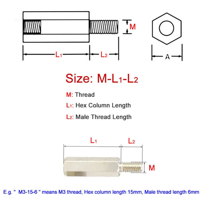 Xpcs M2.5 M3 M4 M5 Hex Male to Female Standoff 304 Stainless Steel Pillar Stud Column PCB Motherboard Spacer Screws Connector