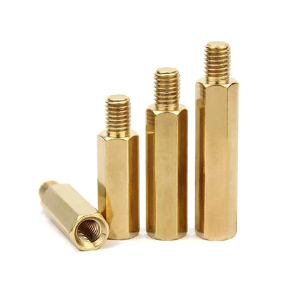 Xpcs M2 M2.5 Hex Brass Male Female Standoff Stud Single-pass Hexagon Column Pillar Mount PCB Motherboard Spacer Screw Bolt Nut