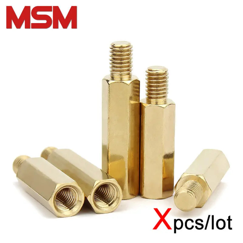 Xpcs M3 M4 Hexagon Brass Male Female Standoff Stud Single-pass Hex Column Pillar Mount PCB Motherboard Spacer Screw Bolt Nut