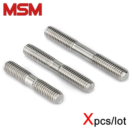 Xpcs M3 M4 M5 Double End Male Thread Bolts 304 Stainless Steel Stud Screw Two-headed Tooth Extension Screw Rod