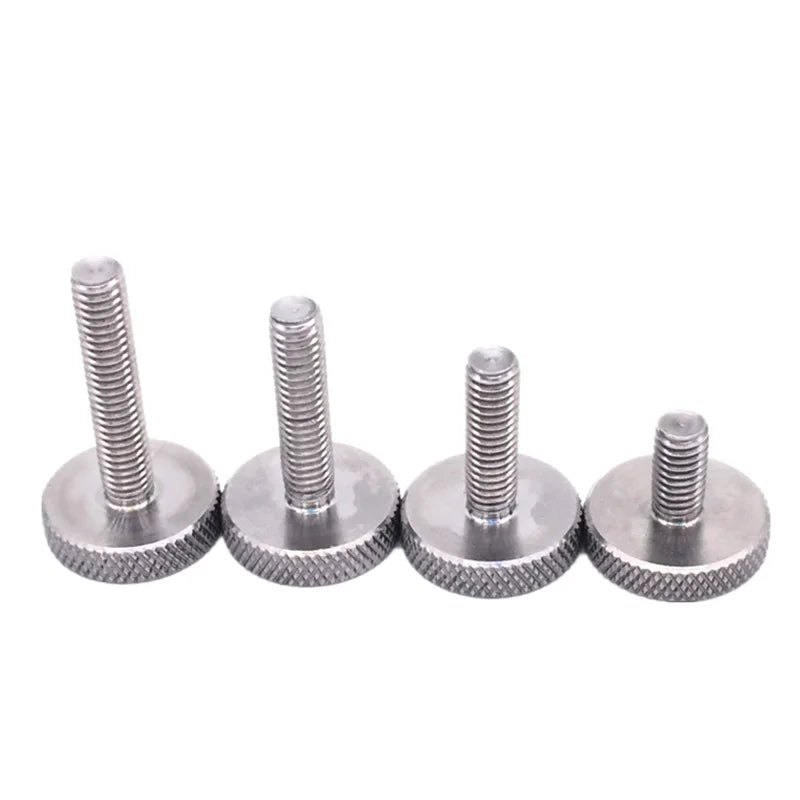 Xpcs M3 M4 M5 M6 M8 M10 Knurled Flat Head Hand Tighten Thumb Screw 304 Stainless Steel GB835 Curtain Wall Glass Screws DIN653