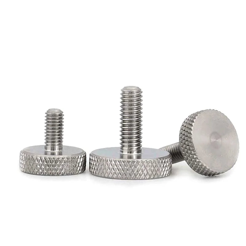 Xpcs M3 M4 M5 M6 M8 M10 Knurled Flat Head Hand Tighten Thumb Screw 304 Stainless Steel GB835 Curtain Wall Glass Screws DIN653