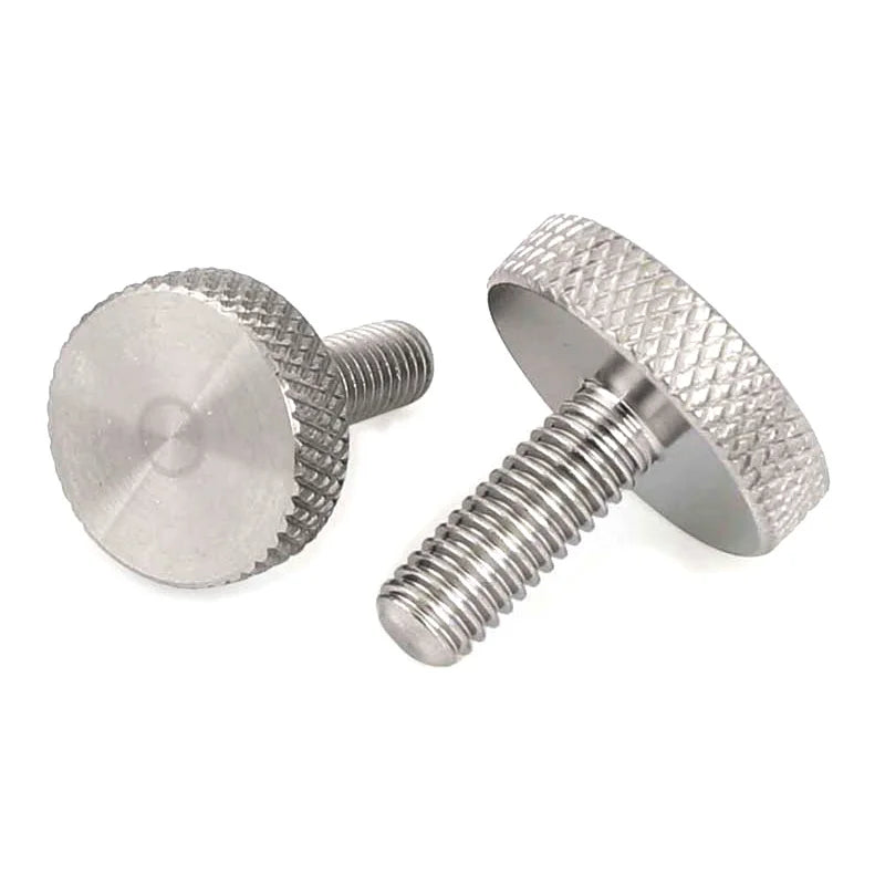 Xpcs M3 M4 M5 M6 M8 M10 Knurled Flat Head Hand Tighten Thumb Screw 304 Stainless Steel GB835 Curtain Wall Glass Screws DIN653