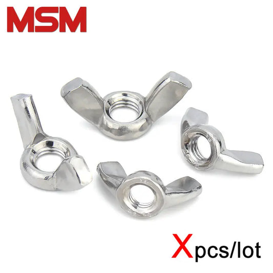 Xpcs M3 M4 M5 M6 M8 M10 M12 Butterfly Wing Nuts 304 Stainless Steel Hand Tighten Nut DIN315