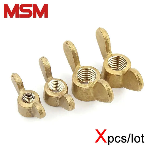 Xpcs M3 M4 M5 M6 M8 M10 M12 M14 M16 M18 M20 Brass Wing Nuts Hand Tighten Butterfly Nut Copper Screw Cap DIN315