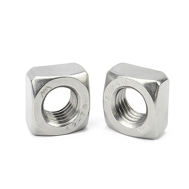 Xpcs M3 M4 M5 M6 M8 M10 M12 Square Nuts A2-70 304 Stainless Steel DIN557