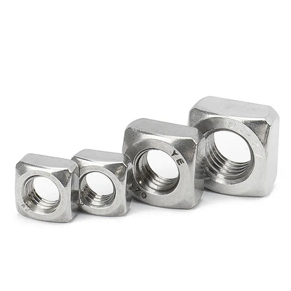 Xpcs M3 M4 M5 M6 M8 M10 M12 Square Nuts A2-70 304 Stainless Steel DIN557