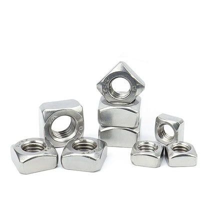 Xpcs M3 M4 M5 M6 M8 M10 M12 Square Nuts A2-70 304 Stainless Steel DIN557