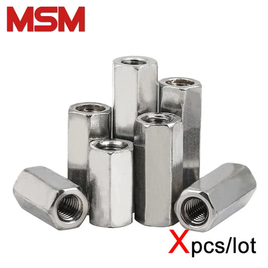 Xpcs M4 M5 M6 M8 Hexagon Standoff Column Rod 304 Stainless Steel DIN6334 Hex Extend Long Coupling Nuts Connector Tubular Joint