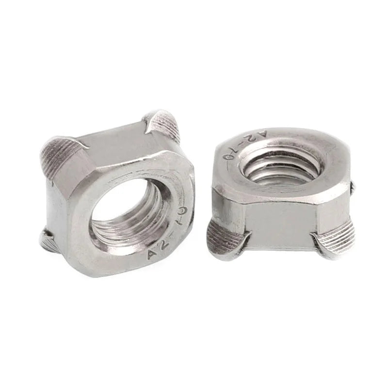 Xpcs M4 M5 M6 M8 M10 Square Weld Nut 304 Stainless Steel Quad Spot Welding Nuts Four Corner Soldering Nut DIN928