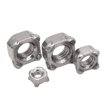 Xpcs M4 M5 M6 M8 M10 Square Weld Nut 304 Stainless Steel Quad Spot Welding Nuts Four Corner Soldering Nut DIN928