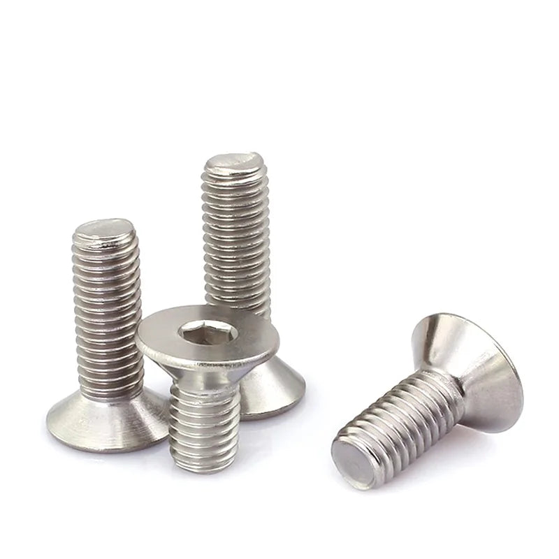 Xpcs M5 M6 M8 Hexagon Hex Socket Head Flat Countersunk Bolt Screw 304 Stainless Steel DIN7991 Furniture Screws