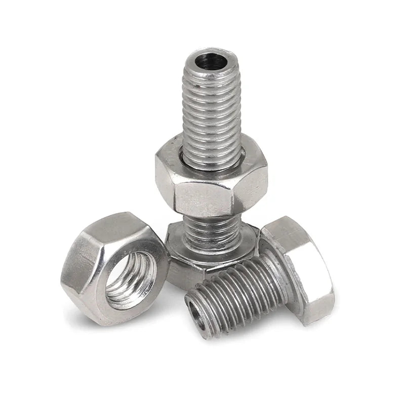 Xpcs M5 M6 M8 M10 M12 M14 M16 Outer Hexagon Hollow Bolt 304 Stainless Steel Mask Machine Through Hole Screw for Wire Passing