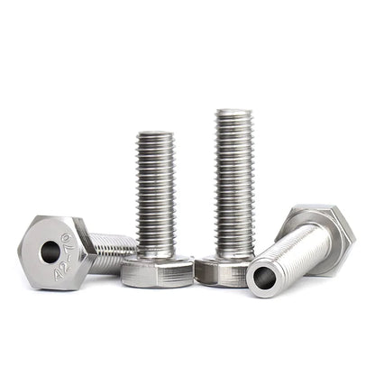 Xpcs M5 M6 M8 M10 M12 M14 M16 Outer Hexagon Hollow Bolt 304 Stainless Steel Mask Machine Through Hole Screw for Wire Passing