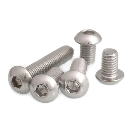 Xpcs M6 M8 M10 Hexagon Semicircle Screw Hex Socket Bolt 304 Stainless Steel  Mushroom Button Head ISO7380 Screws