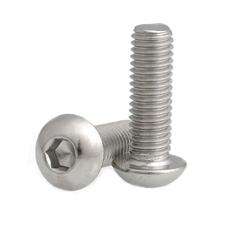 Xpcs M6 M8 M10 Hexagon Semicircle Screw Hex Socket Bolt 304 Stainless Steel  Mushroom Button Head ISO7380 Screws