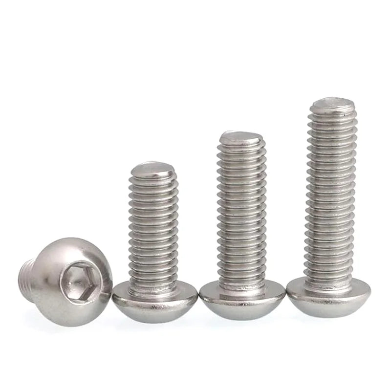 Xpcs M6 M8 M10 Hexagon Semicircle Screw Hex Socket Bolt 304 Stainless Steel  Mushroom Button Head ISO7380 Screws