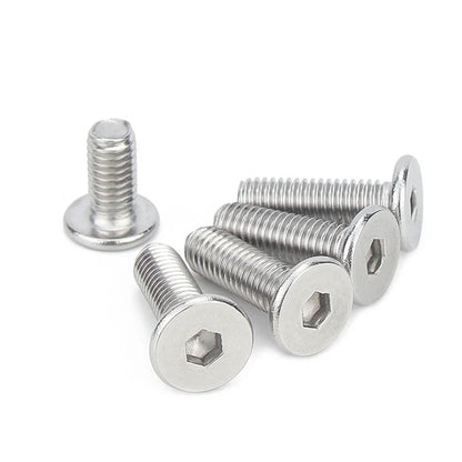 Xpcs M6 M8 M10 Hexagon Socket Ultra Thin Low Flat Head Screws 304 Stainless Steel Hex CM Screw Bolt