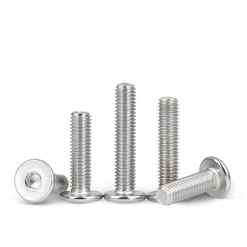 Xpcs M6 M8 M10 Hexagon Socket Ultra Thin Low Flat Head Screws 304 Stainless Steel Hex CM Screw Bolt