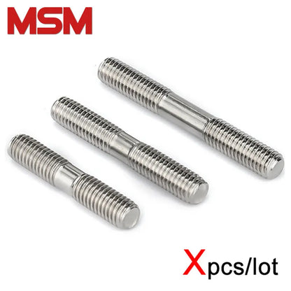 Xpcs M6 M8 M10 M12 Double End Male Thread Bolts 304 Stainless Steel Two-headed Tooth Extension Screw Rod Stud Screw