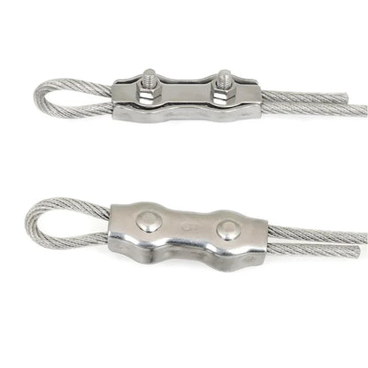 Xpcs Steel Wire Rope Duplex Clamp Buckle 304 Stainless Steel Brake Line Chuck Cable Fixing Fastening Clip M2 M3 M4 M5 M6 M8 M10