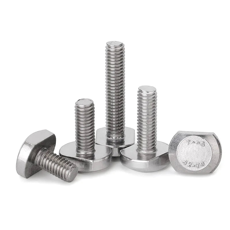 Xpcs T-Slot Bolt T Shape Rectangle Hammer Head Screw 304 Stainless Steel Chute Rail Track Fastener M5 M6 M8 M10 M12 M16 M20 GB37