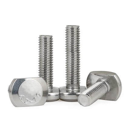 Xpcs T-Slot Bolt T Shape Rectangle Hammer Head Screw 304 Stainless Steel Chute Rail Track Fastener M5 M6 M8 M10 M12 M16 M20 GB37