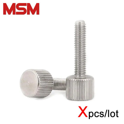Xpcs Vertical Stripe Round Flat Thumb Screws 304 Stainless Steel M2 M2.5 M3 M4 M5 M6 M8 Hand Tighten Manual Adjust Screw GB835