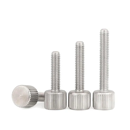 Xpcs Vertical Stripe Round Flat Thumb Screws 304 Stainless Steel M2 M2.5 M3 M4 M5 M6 M8 Hand Tighten Manual Adjust Screw GB835