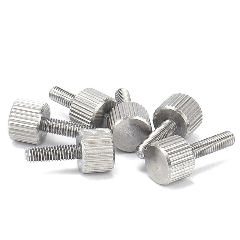 Xpcs Vertical Stripe Round Flat Thumb Screws 304 Stainless Steel M2 M2.5 M3 M4 M5 M6 M8 Hand Tighten Manual Adjust Screw GB835