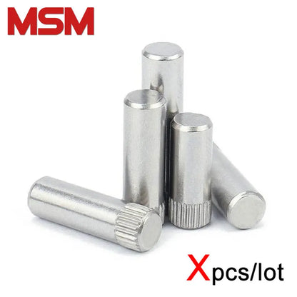 Xpcs/lot Dia.2/2.5/3/4/5/6mm Knurled Dowel Pins Cylinder Pin 304 Stainless Steel Locating Shaft Parallel Pin Toy Connecting Rod
