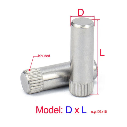 Xpcs/lot Dia.2/2.5/3/4/5/6mm Knurled Dowel Pins Cylinder Pin 304 Stainless Steel Locating Shaft Parallel Pin Toy Connecting Rod