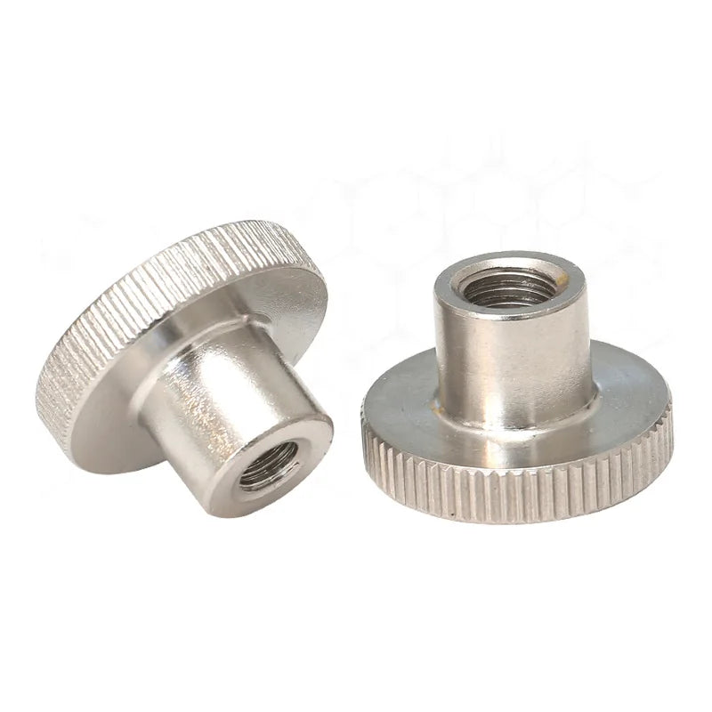 Xpcs/lot M2.5 M3 M4 M5 M6 M8 M10 Knurled Thumb Nut Collar Step Blind Through Hole 304 Stainless Steel 3D Printer Parts DIN466