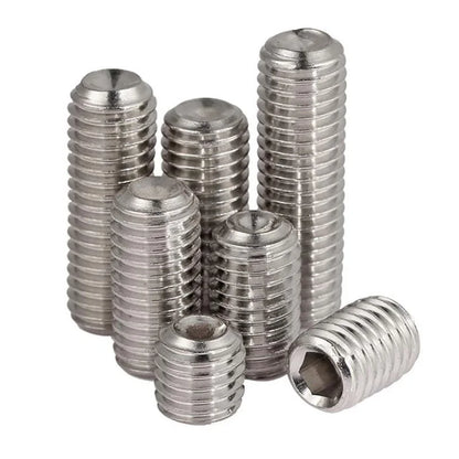 Xpcs/lot M3 M4 M5 M6 M8 M10 Hexagon Socket Set Screws with Cup Point 304 Stainless Steel Headless Grub Screw Concave End DIN916