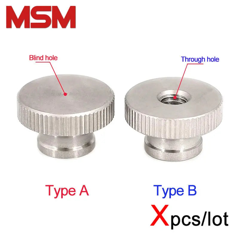 Xpcs/lot M3 M4 M5 M6 M8 M10 Knurled Thumb Nuts 303 Stainless Steel Through Blind Hole Double Step Hand Tighten Nut GB806