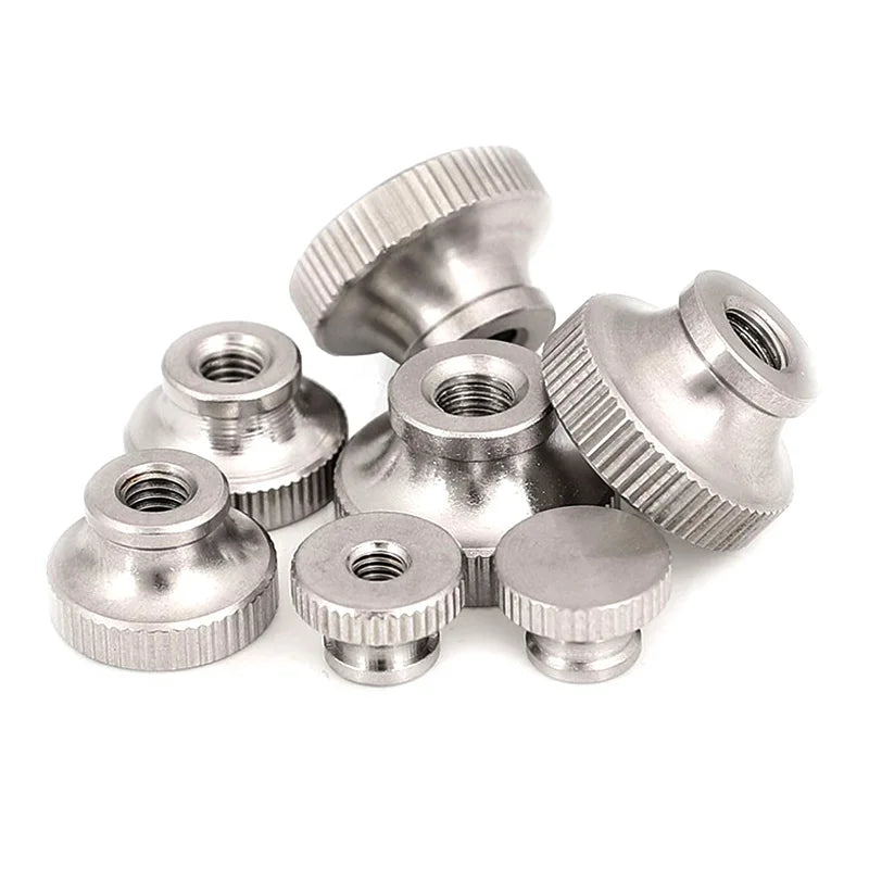 Xpcs/lot M3 M4 M5 M6 M8 M10 Knurled Thumb Nuts 303 Stainless Steel Through Blind Hole Double Step Hand Tighten Nut GB806