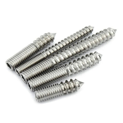 Xpcs/lot M4~M12 Double End Hexagon Socket Thread Point Tail Self Tapping Screw 304 Stainless Steel Furniture Screws Wood Dowels