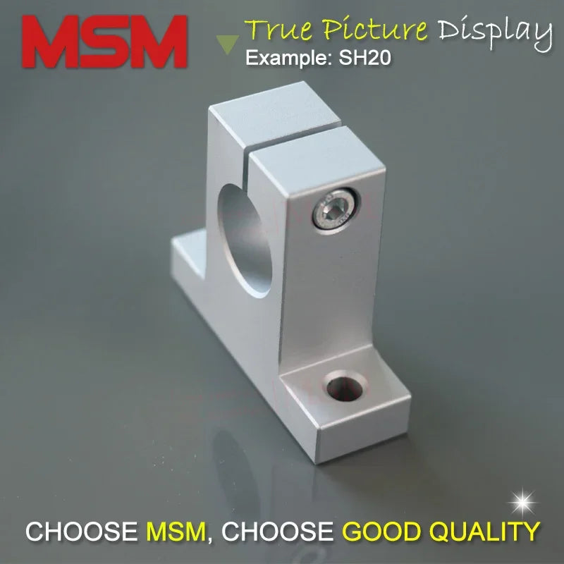 MSM Aluminium Shaft Supports SH8 SH10 SH12 SH13 SH16 SH20 SH25 SH30 SH35 SH40 SH50 Linear Rod Fixture Rail Holder SK-SH (mm)